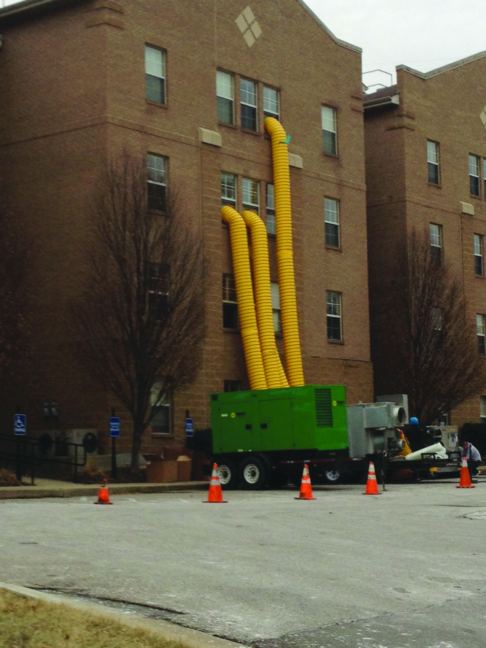Campus buildings flood due to weather